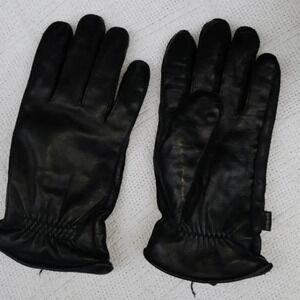 Fownes Black leather Gore-tex‎ gloves M
